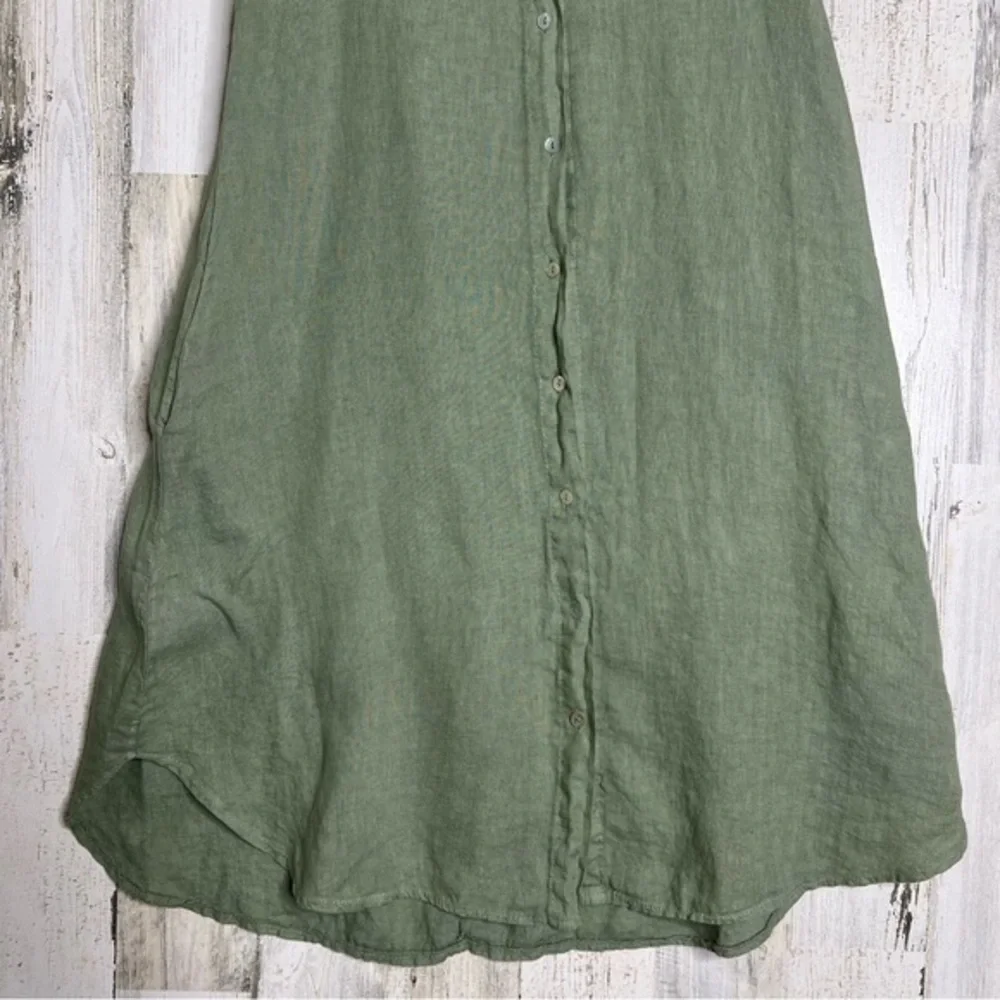 Olive Green Sleeveless Midi Dress - Picture 4 of 9